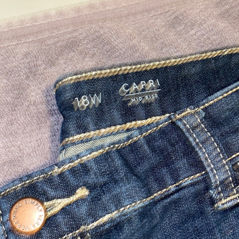 Simply Vera Vera Wang Dark Blue Straight Leg Jeans capris P-41 - Picture 5 of 14